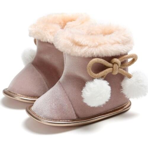 0-18M Winter Autumn Baby Girl Cotton Boots Casual Bowknot Shoes First Walkers Newborn Cute Non-slip Soft Sole Shoe Hot