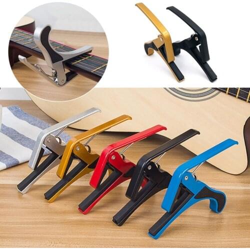 Single-Handed Quick Change Acoustic Clip Electric Classic 6-String Mandolin Guitar Trigger Capo Clamp Thumb Finger Guitar Pick