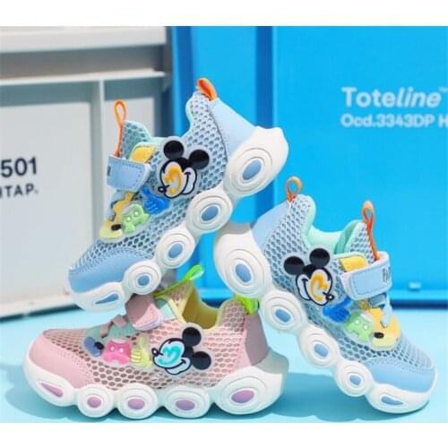Disney Childrens sports shoes the new 2021 summer net MianRuan bottom baby breathable cartoon shoes womens shoes