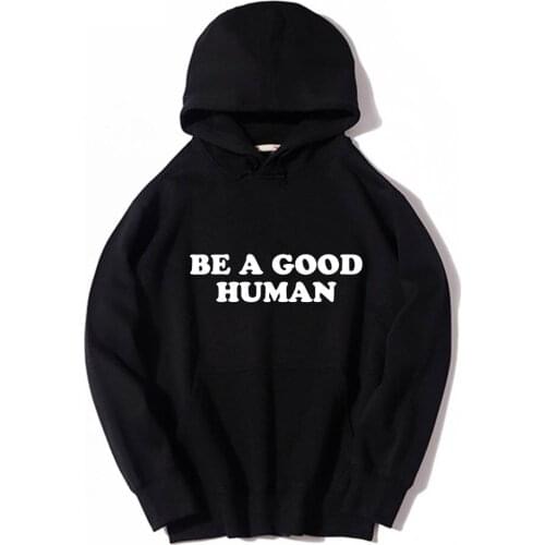 Be A Good Human Youth Hoodie Kids Winter Thick Fleece Jumper Top Boys Girls Birthday Gift Sweatshirts