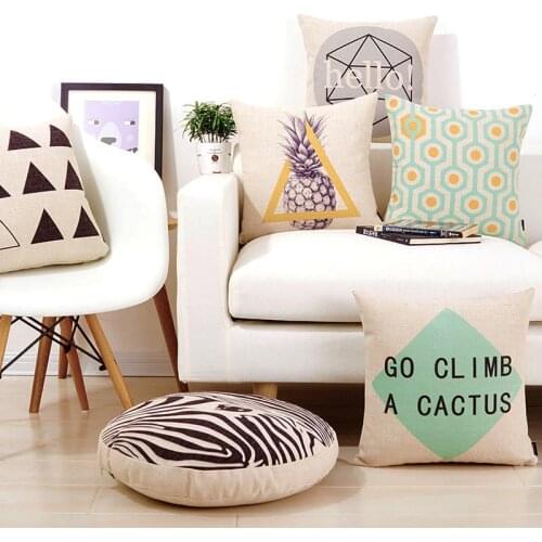 Southeast Asia Home Decorative Simple Geometry pineapple 2574 Linen Cushion Cover Pillow Case Sofa Chair Waist Pillow cover