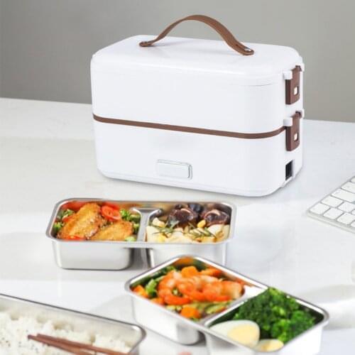 Double-layer Lunch Box Food Container Portable Electric Heating Insulation Safe Non-toxic Non-odor Easy To Carry Office Home