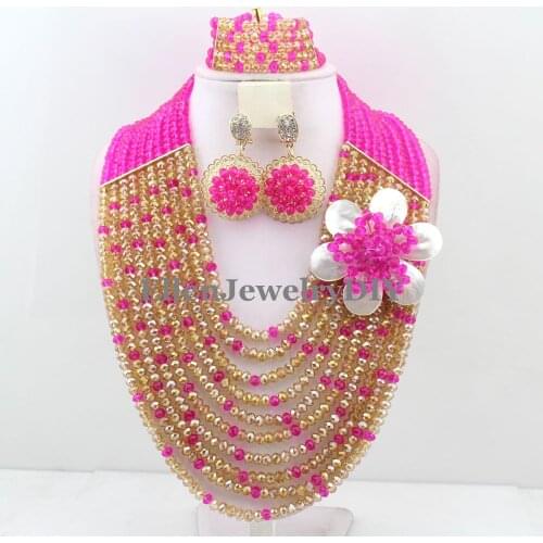 Exclusive African Beads Jewelry Set Handmade Wedding Jewelry Set Christmas Jewelry Gift Handmade Natural Shell Flower W11914