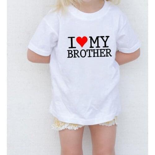 Summer Baby Clothes I Love My Brother Children T-shirt Short Sleeve O-neck T shirt Baby Gilrs Boys Cotton Tshirt Kids Clothing