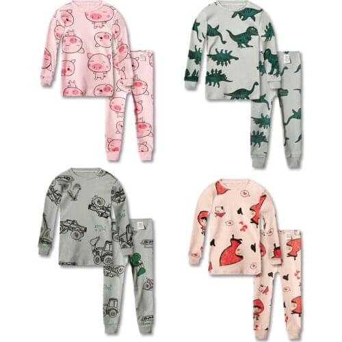 Baby Kids Cotton Winter Thermal Underwear Cartoon Children Boys Girls Long Johns Warm Suits 2-8 Years Child Clothes Suit