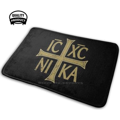 Ic Xc Ni Ka Christogram Cross Orthodox Christian Vintage Graphic 3D Household Goods Mat Rug Carpet Cushion Orthodox Christian