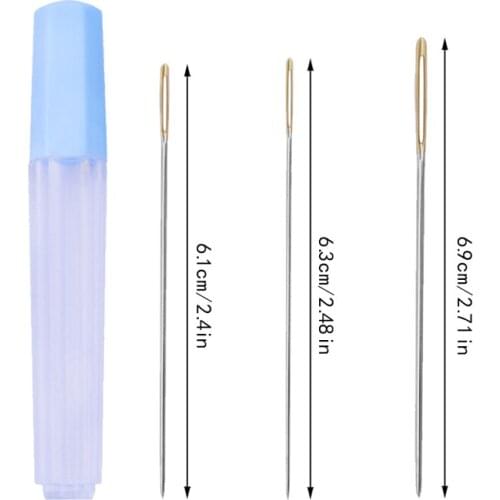 LMDZ 20Pcs 6.1/6.3/6.9mm Gold Tail Plated Stainless Steel Hand Sewing Needles With Bottle Package Home DIY Sewing Combination