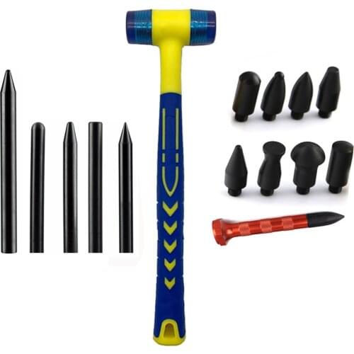 Car Dent Removal Auto Repair Tool 25mm Rubber Hammer 5 PCS Tap Down Pen Black Nylon Pen Tools Auto Hand Tools DIY Tool kit