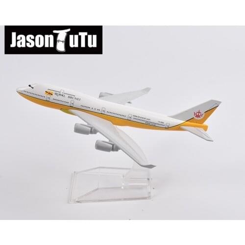 JASON TUTU 16cm Royal Brunei B747 Airplane Model Plane Model Aircraft Diecast Metal 1/400 Scale Planes Dropshipping