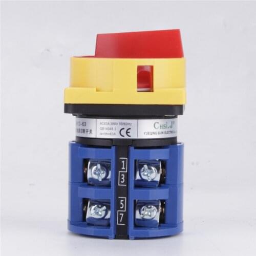 LW26GS-63 63A Padlock Rotary Switch AC 440V Ui 690V OFF-ON 2 position 4 Poles 8 terminals Power Switch
