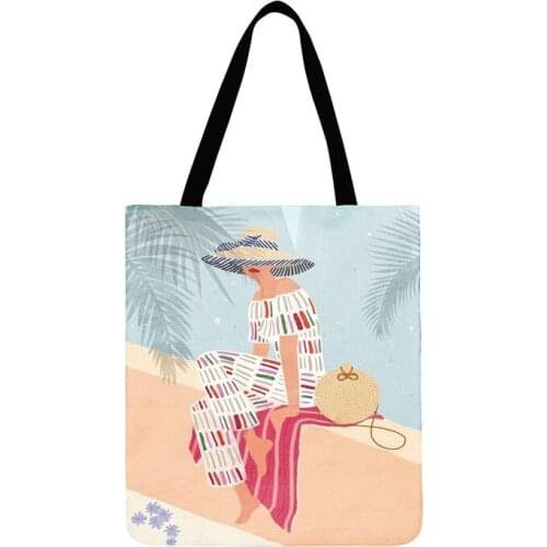 Fashion Bag Havana Art Girl Print Bag Foldable Shopping Bag Ladies Shoulder Bag For Women Casual Tote Bag Outdoor Beach Bags
