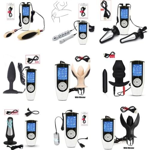 Electric Shock Kits Electric Stimulation Pulse Anal Plug Vibrator Prostate Massage Big Butt Plug Sex Toys For Couple Masturbator