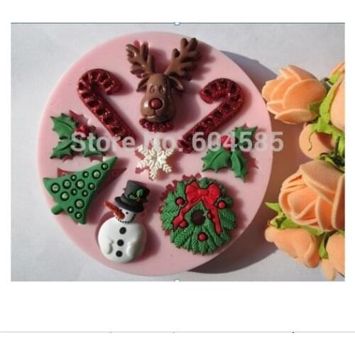 ESSENTIALS SILICONE MOULD Candy,Snowflake,Chrismas Wreath,Holly and Berries