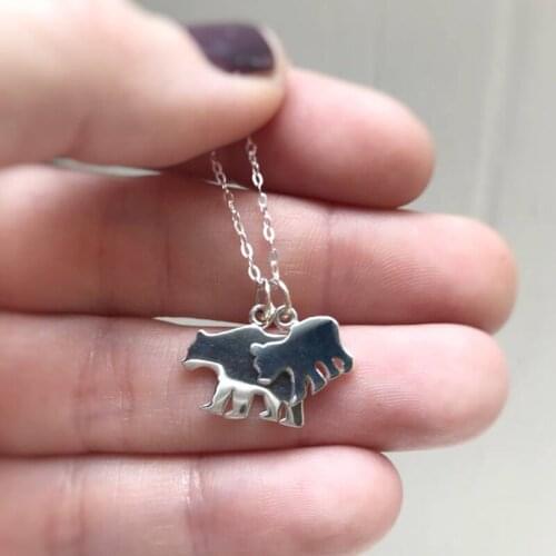 Stainless steel necklace fashion trend animal bear gift for mother mothers day gift for girlfriend jewelry gift