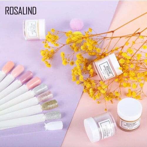 ROSALIND Dipping Powder Nail Glitter Pigment Gradient French Nail Natural 10g Color Holographic Nail Art Decorations Dip Powder