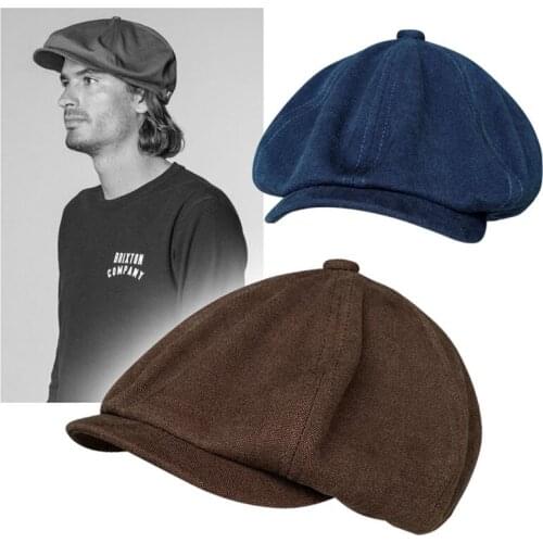 Men British Style Octagonal Hats Cotton Hat Ivy Hat Golf Driving Autumn Women Cotton Flat Cabbie Newsboy Caps BLM68