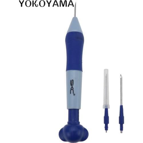 YOKOYAMA Poke Flower Needle Stainless Steel Home Embroidery Hand Sewing Tools Sewing Accessories With Handle Sewing Parts
