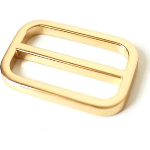 50pcs 1.25 inch Golden leather strap adjuster Slide Buckle Tri-Glide bar slider