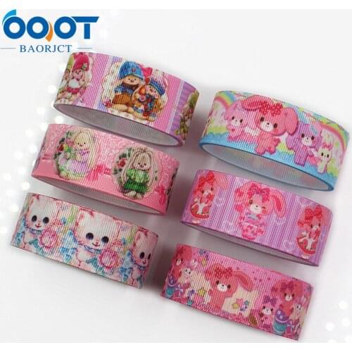 1'' 5yards Cartoon printing Grosgrain Ribbons DIY Handmade Child Bow Wedding Decoration Gift Wrap Material L-20817-842