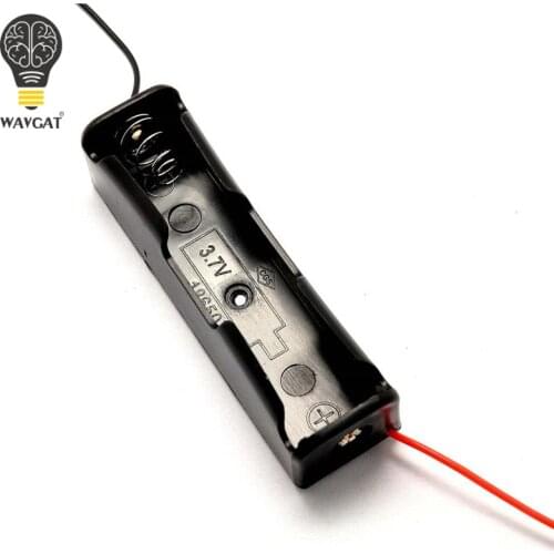 10Pcs 18650 Battery Li-ion 3.7V Clip battery holder Box Case Black With Wire Lead battery holders