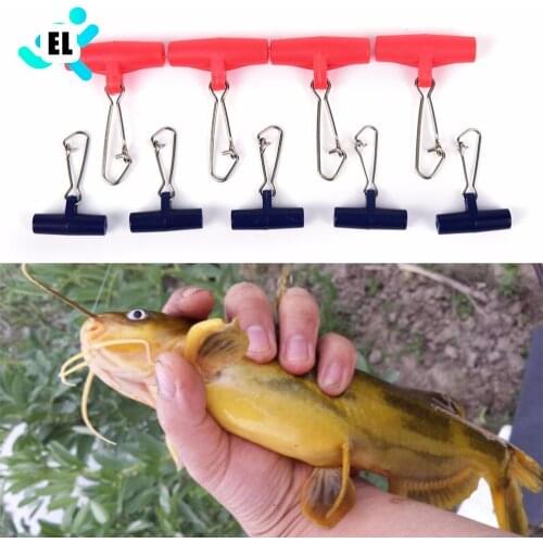 10pcs Fishing Sinker Slip Clip Clear Plastic Head Swivel With Hook Snap Fishing