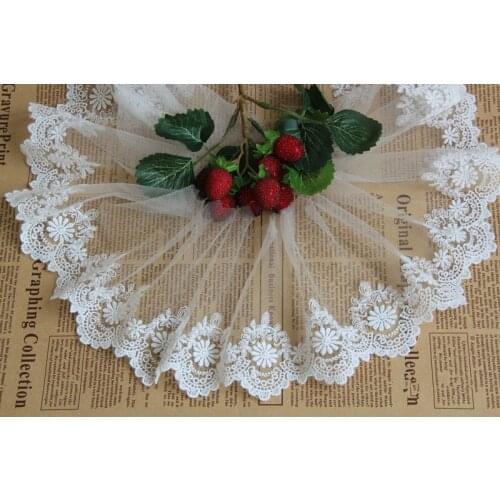 10yards/lot 13cm wide high quality diy lace decoration white/beige/black lace trimming