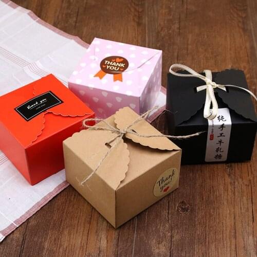 100pcs Pure color high quality small cake box,wedding gift box,candy and cake,biscuit box,four-color optional 9x9x6cm