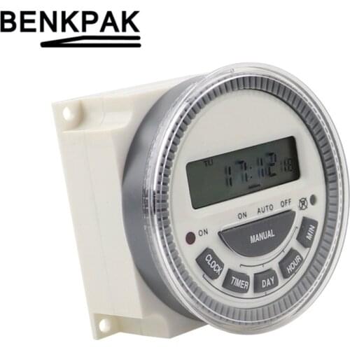 12V 24V 110V 220V NO + NC timer switch 24 Hours 7 Days Digital Programmable Time Switch 16A 5Pins Automatic Gate Timer