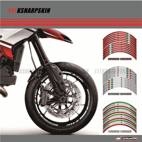 12 X Thick Edge Outer Rim Sticker Stripe Wheel Decals FIT all DUCATI HYPERMOTARD 939 796