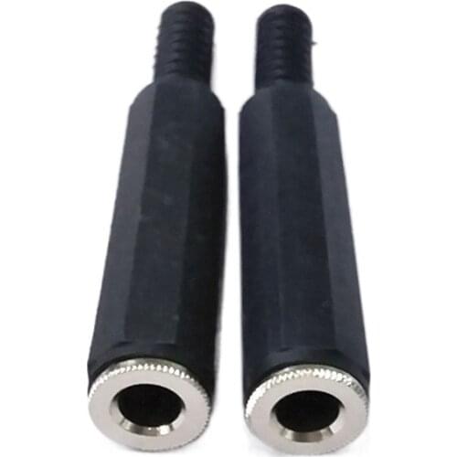 2pcs 6.5mm Hole Large Three-core Female Wiring Audio Video Welding Connector 6.35 Dual-acoustic Plug Female Wiring