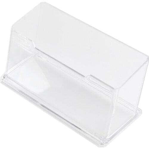 New Clear Desktop Business Card Holder Display Stand Acrylic Plastic Desk Shelf
