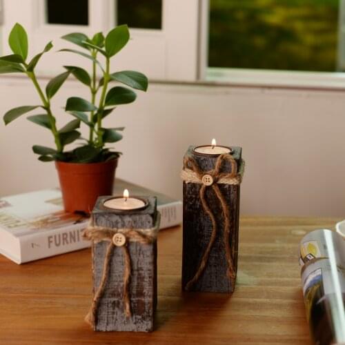 Wooden candle stand home decoration European style antique for the romantic candlelight dinner wedding gift items