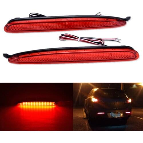 For Mazda 6 Mazda 6 2003-2008 Red White Smoked Lens LED Rear Bumper Reflector Tail Brake Stop Light Atenza