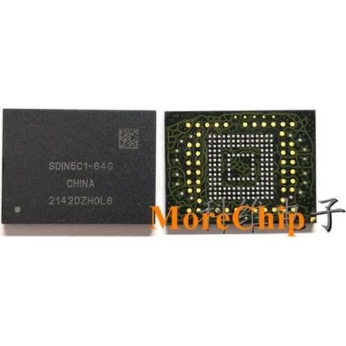 SDIN5C1-64G eMMC BGA169 NAND Flash IC 64GB Memory Store Chip 4.41 Verison Soldered Ball