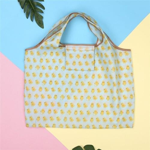Household Shopping Bag Large Tote ECO Reusable Polyester Portable Shoulder Handbag Green Folding Pouch Shopping Bag