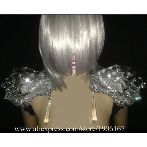 Carnival Catwalk Shows Female Crystal Vest Epaulets Singer DJ Dance Stage Performance Ballroom Party Nightclub Costume