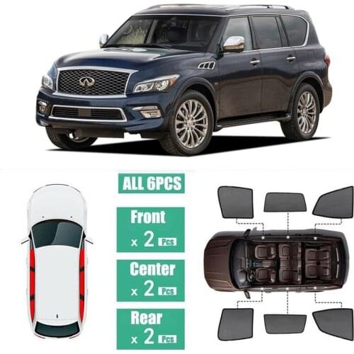 Side Windows Magnetic Sun Shade UV Protection Ray Blocking Mesh Visor Fit For Infiniti QX80