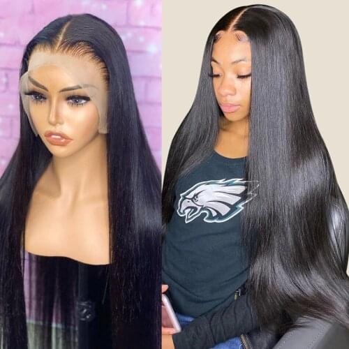 Brazilian Straight Lace Front Wigs 30 Inch 13x4 Lace Frontal Human Hair Wigs 180% HD Lace Frontal Wig Remy Cheap Human Hair Wigs