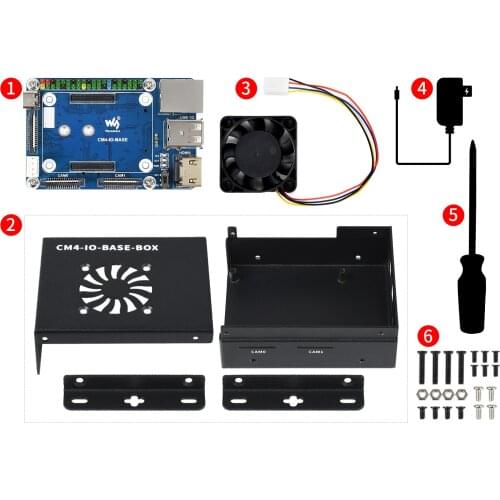 Mini-Computer Based On Raspberry Pi Compute Module 4 (NOT Included), Mini IO Board Full Ver, Metal Case, With Cooling Fan