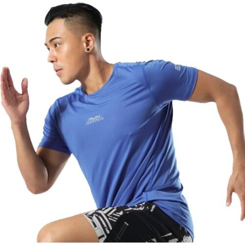 New Running T-Shirt Gym Jersey Gym Clothing Quick Dry Mens Running T-Shirts Soccer Shirts Fitness Mens Sportswear Breathable