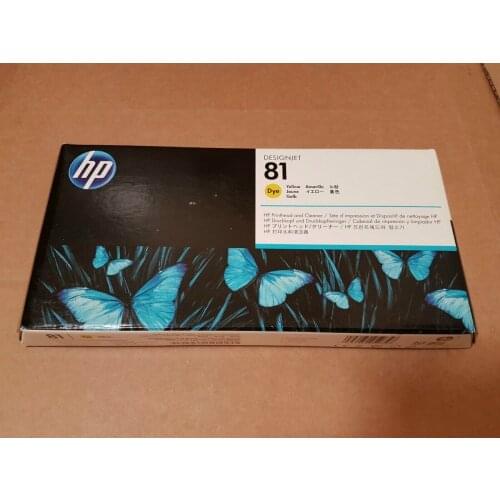 Original and Expired C4953A Dye Printhead and Printhead Cleaner for HP 81 Designjet 5000 Series, Yellow
