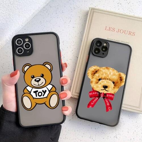 Popular Italy Bear Phone Cases Colorful Bumper Shockproof Trasparent For iPhone 12 11 Pro Max XR X XS 7 8 Plus Cover