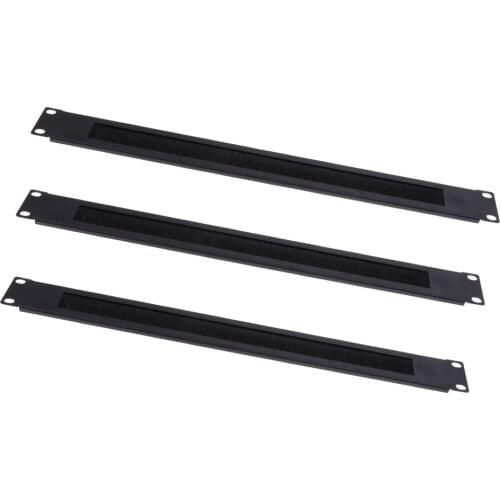 Durable 1u 19"Brush Panel Rack Mount Cable Management For Patch Panel, 3Packs