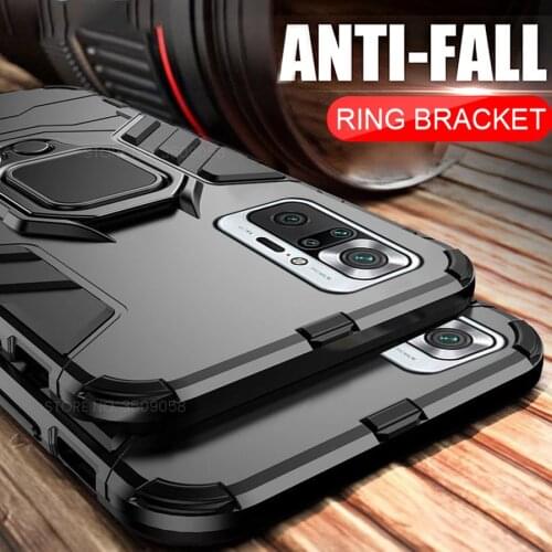 Armor Shockproof Coque For Redmi Note10 Note 10 Pro Case Ring Stand Silicone Phone Cover for Redmy Not 10 Pro S 10S Para Fudna
