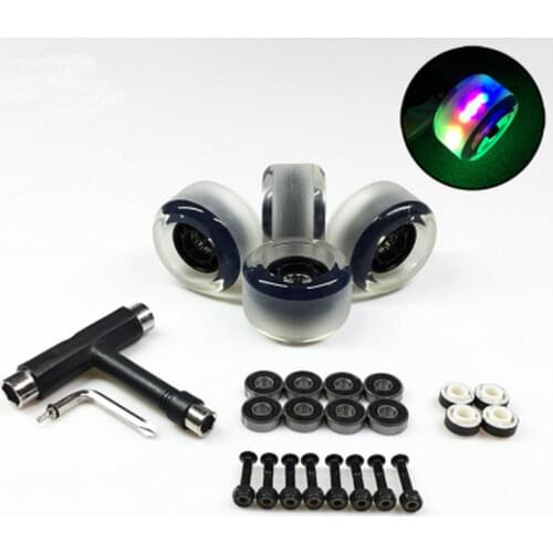 Skateboard brush Street wheels longboard dance board frosted flash wheel skateboard set bearing T tool Dropshipping