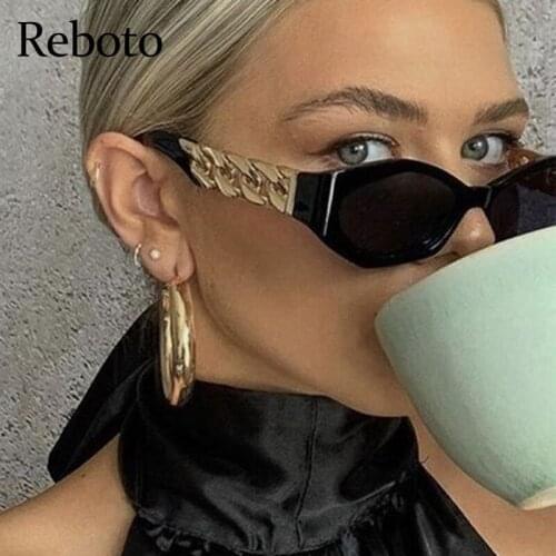 Rectangle Sunglasses 2021 Trends Women Summer vintage Brand Designer Square Small Sunglasses Men Chain Leg Glasses Shades UV400