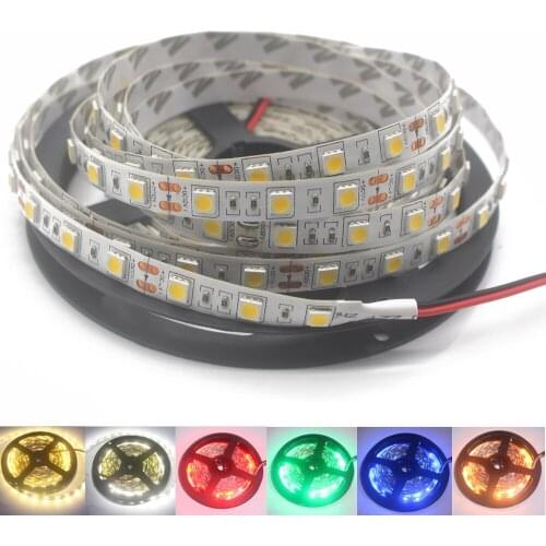 LED Strip 12V 24V 5050 SMD 60LEDs/m Lightstrip 5 M 12 V 24 V Volt LED Strip Light SMD5050 No waterproof lamp Ribbon TV Backlight