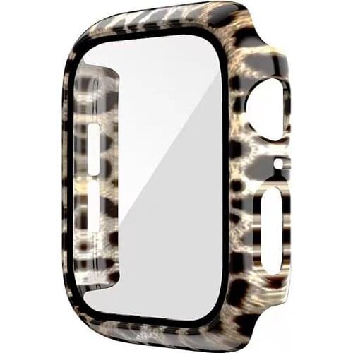 Full Cover Ultra-Thin Hard Leopard Protective Case for Apple Watch 44mm 40mm 42mm 38mm Screen Protector iWatch Series SE 6 5 4 3