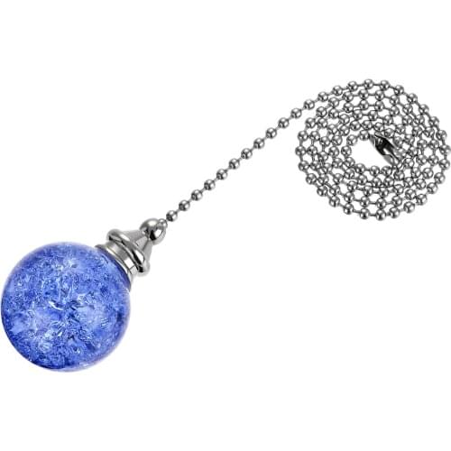Uxcell Ceiling Fan Pull Chain, Decorative Crystal Fan Pull Chain Ornament Extension, Ice Cracked Ball Pendant