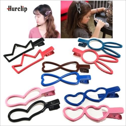 2pcs hot sell popular high quality 7cm large girls Womens cute rabbit heart Hair Clip Boutique Hairpin Barrette headwear